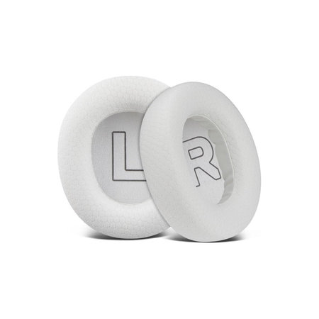 Náhradní Náušníky pro SteelSeries Nova Pro Wireless, Paměťová pěna + Textil, Bílé, 1 pár