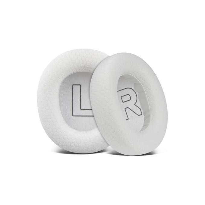 Náhradní Náušníky pro SteelSeries Nova Pro Wireless, Paměťová pěna + Textil, Bílé, 1 pár
