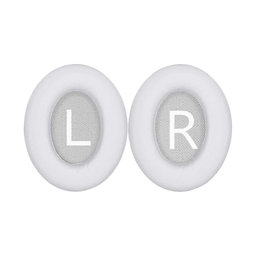 Náhradní Náušníky pro Bose 700, NC700, Paměťová pěna + PU kůže, Bílé, 1 pár