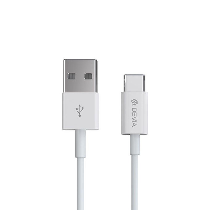 USB / USB-C kabel Smart, 2.1A, 2m, bílá, Devia