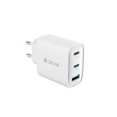 Nabíjecí adaptér Extreme Speed, 2x USB-C + USB-A, PD 65W, bílá, Devia