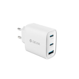 Nabíjecí adaptér Extreme Speed, 2x USB-C + USB-A, PD 65W, bílá, Devia