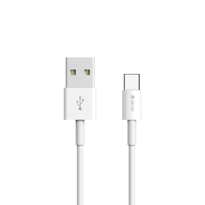 USB / USB-C kabel Smart, 2.1A, 1m, bílá, Devia