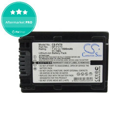 Baterie pro Sony DCR-DVD, HC, SR, HDR-CX, HC, PJ, XR, NEX-VG, 1500mAh, Li-Ion, 7.4V, NP-FV70, HQ