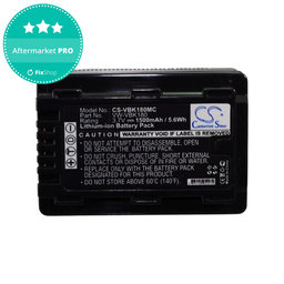 Baterie pro Panasonic HDC, HC a SDR, 1500mAh, Li-Ion, 3.7V, VW-VBK180, HQ