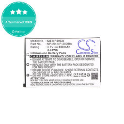 Baterie pro Casio Exilim Card Ex-S880, 650mAh, Li-Ion, 3.7V, NP-20, HQ