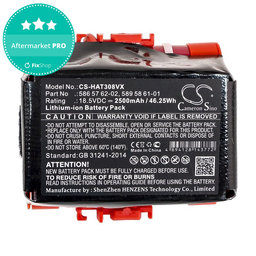 Baterie pro Gardena R40, R50, R70, R80, Husqvarna Automower 305, 2500mAh, Li-Ion, 18.5V, 586 57 62-02, HQ