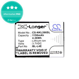 Baterie pro Nokia 2660 Flip 4G, 1150mAh, Li-Ion, 3.7V, BL-L4E, HQ