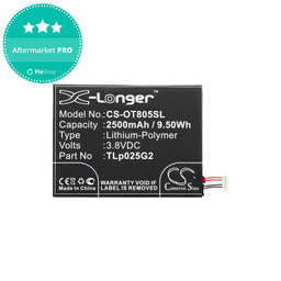 Baterie pro Alcatel One Touch Pixi 8", 2500mAh, Li-Pol, 3.8V, TLp025G2, HQ