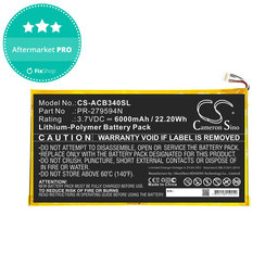 Baterie pro Acer Iconia One 10 B3-A40, 6000mAh, Li-Pol, 3.7V, PR-279594N, HQ