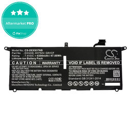 Baterie pro Dell XPS 13 9370, 6300mAh, Li-Ion, 7.6V, DXGH8, HQ