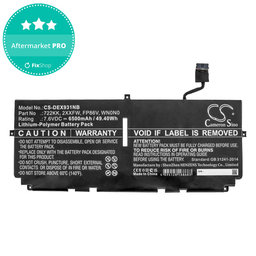 Baterie pro Dell XPS 13 9300, 9380, 9310, 6500mAh, Li-Pol, 7.6V, 2XXFW, HQ