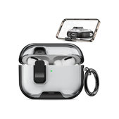 Silikonové pouzdro se stojánkem na telefon a karabinou pro AirPods Pro 3, černé