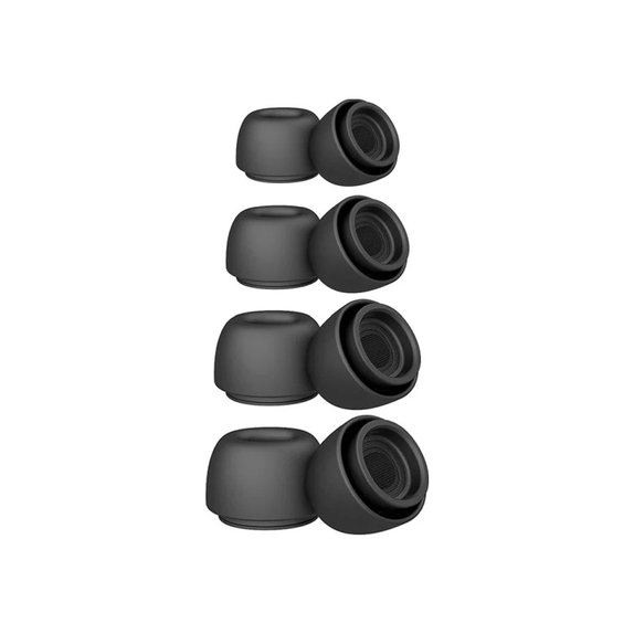 Náhradní silikonové špunty do uší pro Apple AirPods Pro a Pro 2, sada (L, M, S, XS), černé