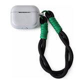 Silikonové pouzdro pro AirPods 4, Šedé s černou šňůrkou