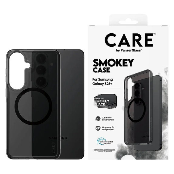 Pouzdro Smokey s černým QI pro Samsung Galaxy S26+, Černá, PanzerGlass