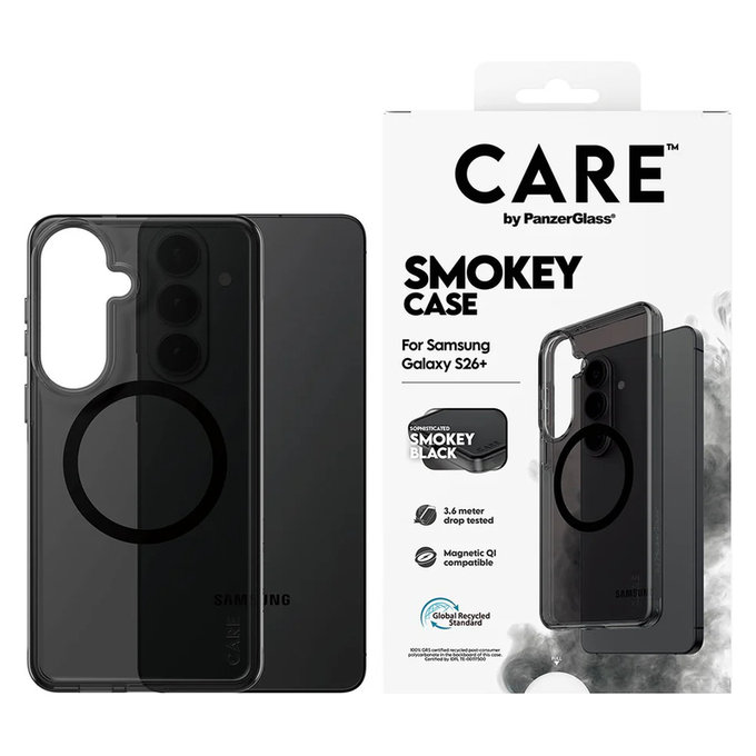 Pouzdro Smokey s černým QI pro Samsung Galaxy S26+, Černá, PanzerGlass