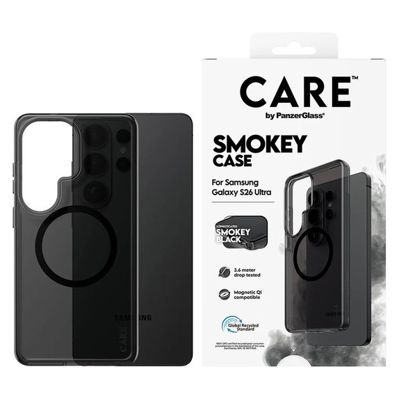 Pouzdro Smokey s černým QI pro Samsung Galaxy S26 Ultra, Černá, PanzerGlass