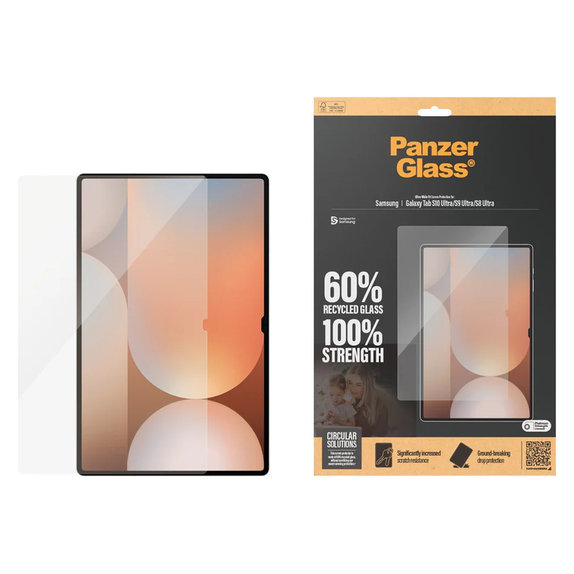 Tvrzené sklo UWF pro Samsung Galaxy Tab S8 Ultra/S9 Ultra/S10 Ultra, Čirá, PanzerGlass