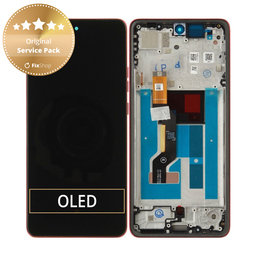 Displej pro Motorola Moto G86 5G, Dotykové sklo s rámem, Chrysanthemum, 5D68C30477, Genuine Service Pack