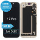 Displej Soft OLED 120Hz pro iPhone 17 Pro, Dotykové sklo s rámem, DIAGNOSTIC