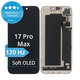 Displej Soft OLED 120Hz pro iPhone 17 Pro Max - Dotykové sklo + Rám, DIAGNOSTIC