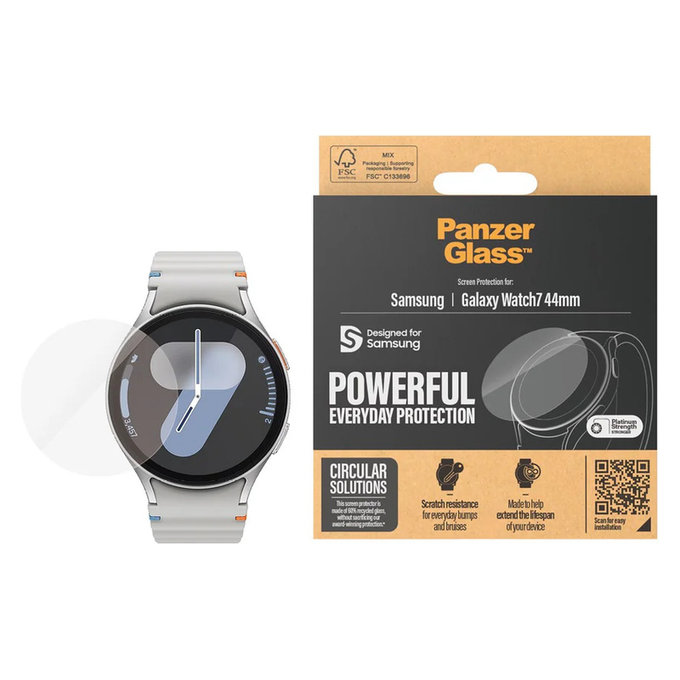 Tvrzené sklo UWF pro Samsung Galaxy Watch7 44 mm, Čirá, PanzerGlass