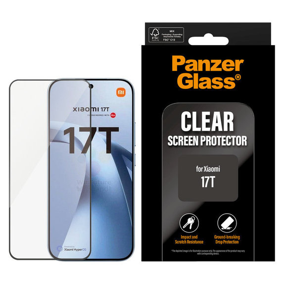 Tvrzené sklo UWF pro Xiaomi 17T, Černá, PanzerGlass