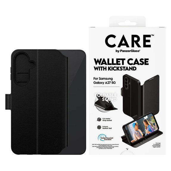 Pouzdro Wallet Kickstand pro Samsung Galaxy A27, Černá, PanzerGlass