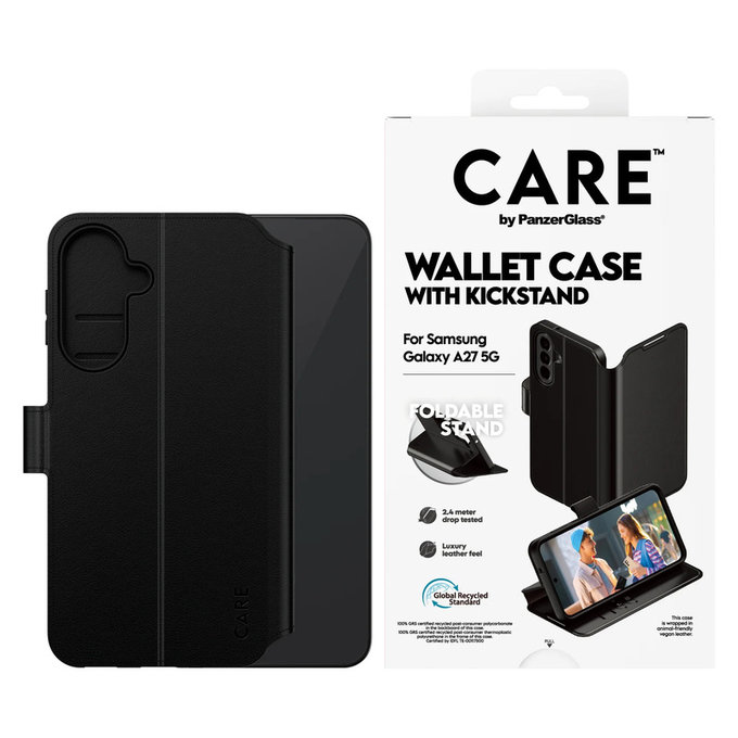 Pouzdro Wallet Kickstand pro Samsung Galaxy A27, Černá, PanzerGlass