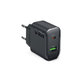 Cestovní adaptér USB-A/USB-C, GaN, 65 W PD, černá, SBS
