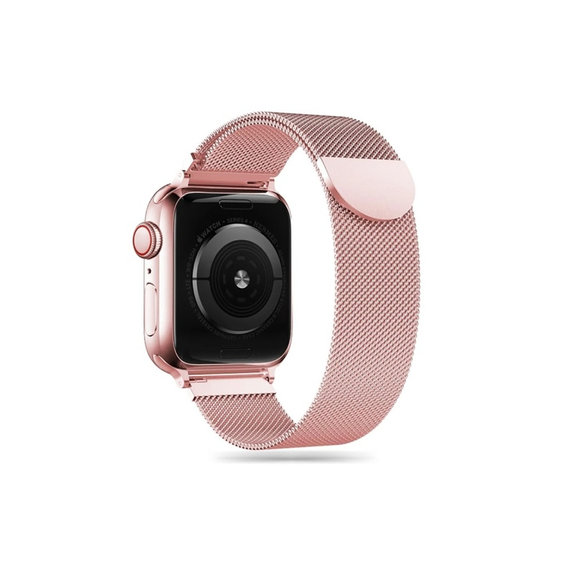 Řemínek Milaneseband pro Apple Watch 8 / 9 / 10 / 11 / SE (40 / 41 / 42 mm), Rose Gold, Tech-Protect