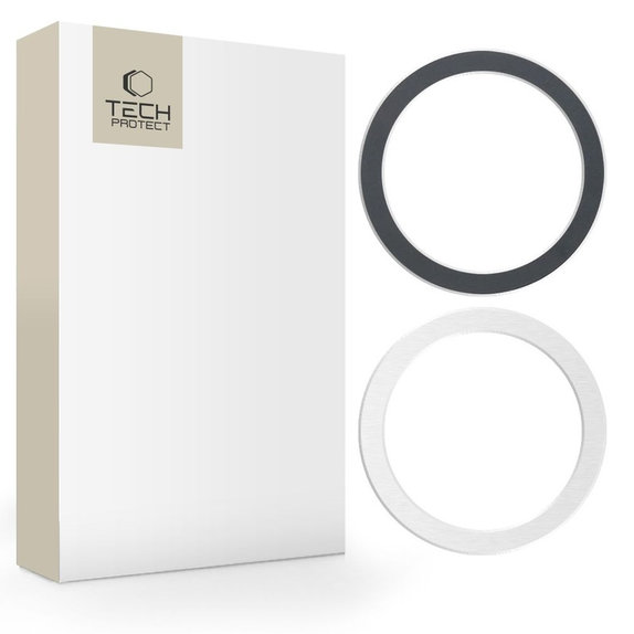 Magnetický MagSafe kroužek MagMat MagSafe 2-PACK Black &, stříbrná, Tech-Protect