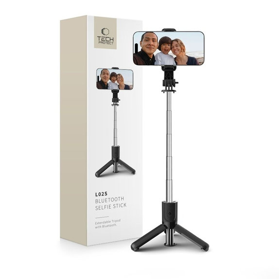 Selfie tyč SE stativem L02S, černá, Tech-Protect