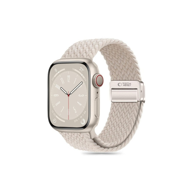 Řemínek Nylonmag pro Apple Watch 8 / 9 / 10 / 11 / SE (40 / 41 / 42 mm), Natural Titanium, Tech-Protect