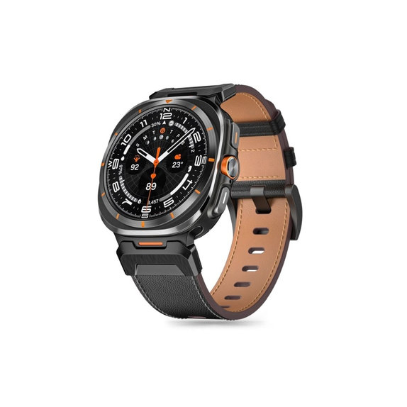 Řemínek Delta Pro pro Samsung Watch Ultra 1 / 2 2024–2026 (47 mm), Leather, černá, Tech-Protect