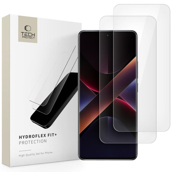 Hydrogelová fólie Hydro Flex+ 2-PACK pro Xiaomi Redmi Note 14 Pro 5G / 14 Pro+ Plus 5G / Poco X7 5G, čirá, Tech-Protect