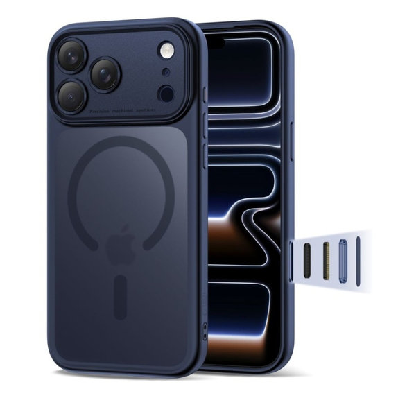 Pouzdro MagPeak MagSafe CC pro iPhone 17 Pro, Matte Deep Blue, Tech-Protect