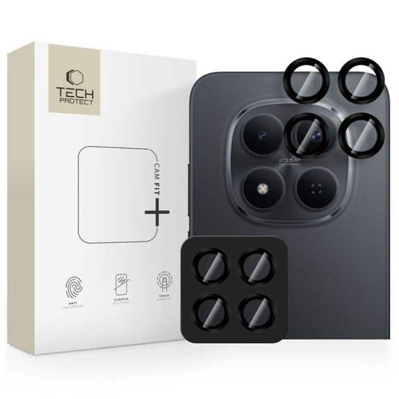 Ochrana kamery Camring Fit+ pro Xiaomi Poco M8 Pro / Redmi Note 15 Pro 5G / 15 Pro+ Plus 5G, černá, Tech-Protect