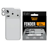 Ochranný kryt objektivu Fender pro iPhone 18 Pro, Stříbrná, PanzerGlass