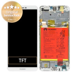 Huawei P Smart FIG-L31 - LCD Displej + Dotykové Sklo + Rám + Baterie (White) - 02351SVE, 02351SVL Genuine Service Pack