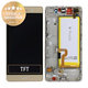 Huawei P8 Lite ALE-L21 - LCD Displej + Dotykové Sklo + Rám + Baterie (Gold) - 02350KGP, 02350KQH