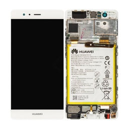Huawei P9 - LCD Displej + Dotykové Sklo + Rám + Baterie (White) - 02350RRY, 02350RKF Genuine Service Pack