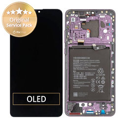 Huawei Mate 30 - LCD Displej + Dotykové Sklo + Rám + Baterie (Cosmic Purple) - 02353EEK Genuine Service Pack