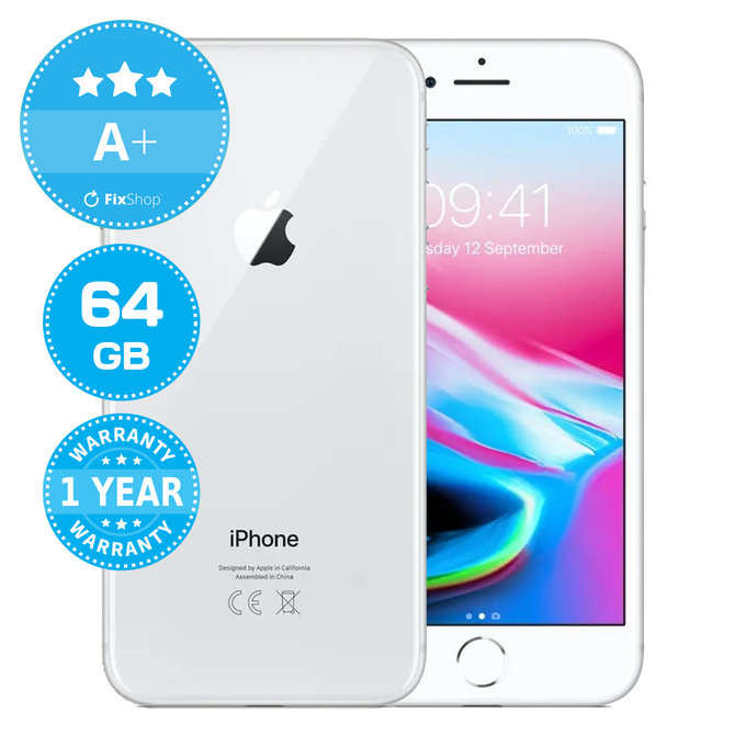 Apple iPhone 8 Silver 64GB A+ Repasovaný