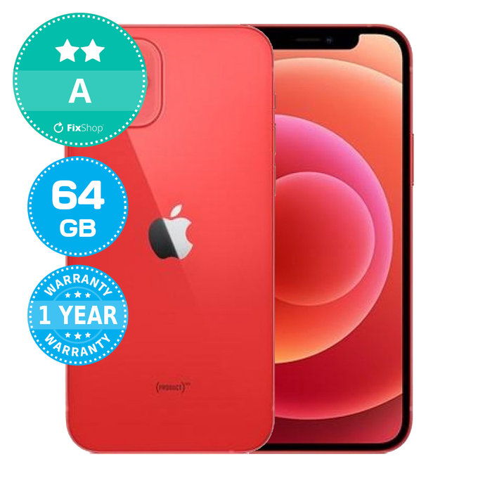 Apple iPhone 12 (PRODUCT)RED 64GB A Repasovaný