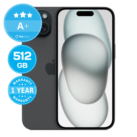 Apple iPhone 15 Black 512GB A+ Repasovaný