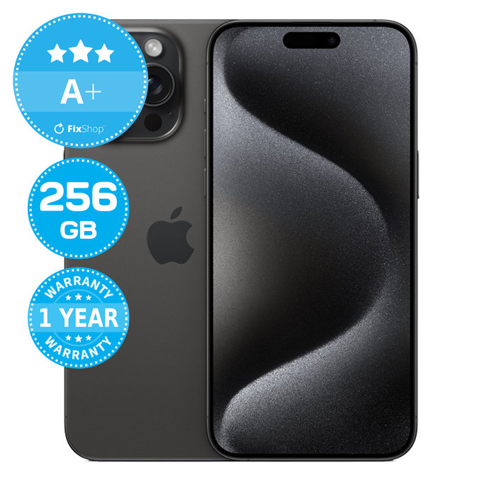 Apple iPhone 15 Pro Max Black Titanium 256GB A+ Repasovaný