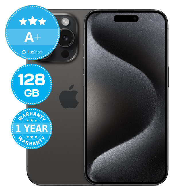 Apple iPhone 15 Pro Black Titanium 128GB A+ Repasovaný