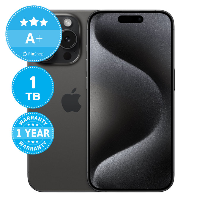 Apple iPhone 15 Pro Black Titanium 1TB A+ Repasovaný